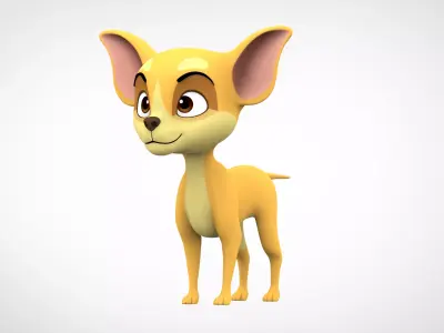 Golden Chihuahua Low-poly 3D model