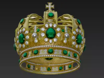 queen crown 3d model 3D model