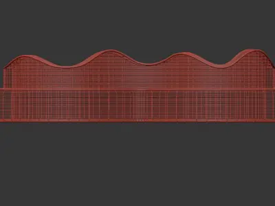 Rattan bench 3D model