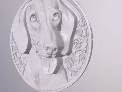 Dachshund 1 basrelief for 3D printing 3D print model