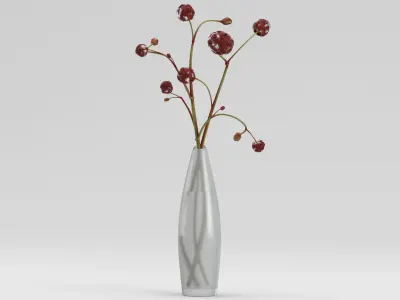 Decoration 29 Vase with flowers 3D model