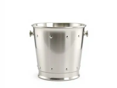 Stainless Steel Ice Bucket Model Pack Low-poly 3D model