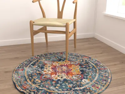 Round Rug Set 173 3D model