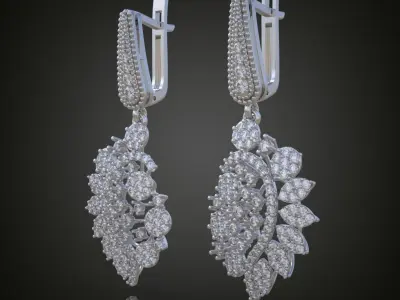 Earring 3D model 3D printable model 0055-10 Free 3D print model