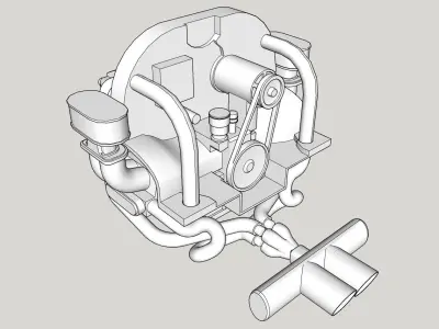 Printable VW engine 3D print model