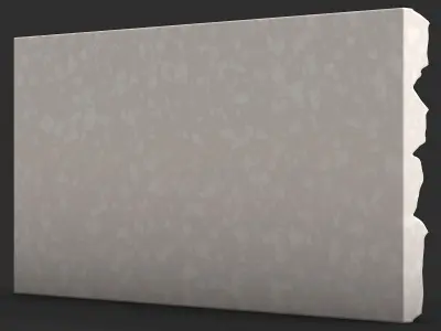 Uneven Boulder Wall Detail Mesh 3D model