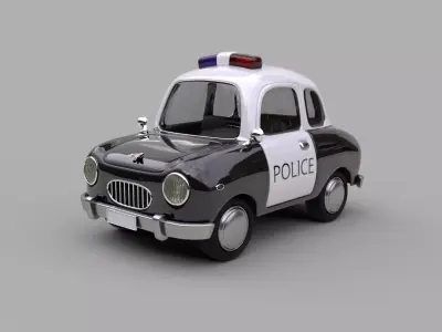 Cartoon Police Car Rig  3D model