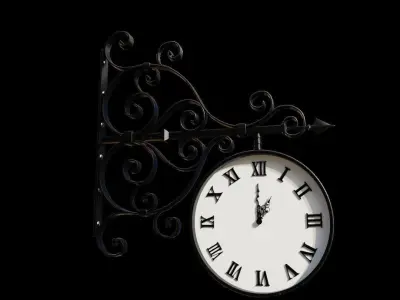 Old street clock Free 3D model