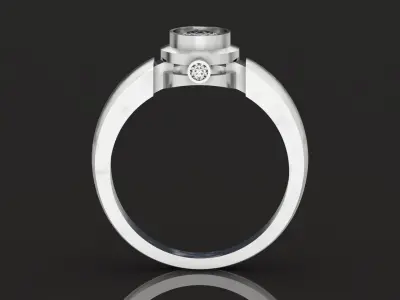 stylish man ring with stones 3D print model