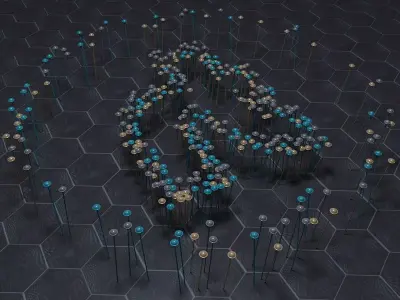 Sticks for street Decoration 3D model