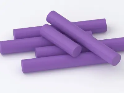 purple Chalk Sticks 3D model