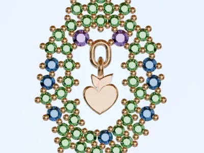 ASYMMETRIC STONE PENDANT 3D print model