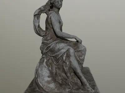 STATUE 1 of woman holding child Low-poly 3D model