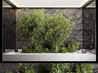 Plants Behind-Galss 06 - indoor plant garden set 436 Low-poly 3D model