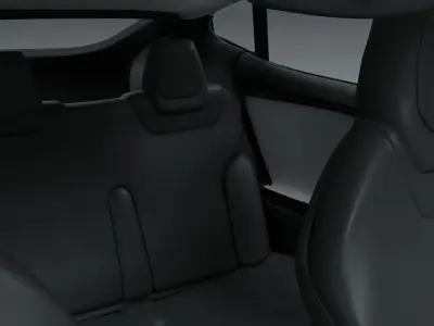 Tesla Model S with interior 3D model