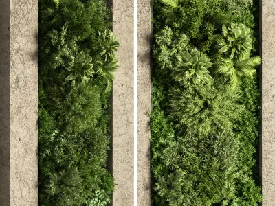 Concrete and vertical garden 05 3D model