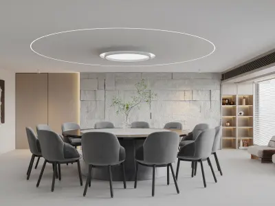 Office reception lobby interior scene 3D model