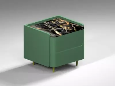 side table marble top Free low-poly 3D model