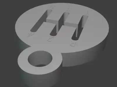 3D Printable Dogleg Gated Manual Shift Plate Keychain 3D print model