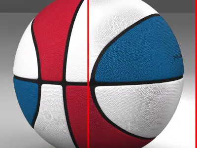 Tricolor basketball ball Low-poly 3D model