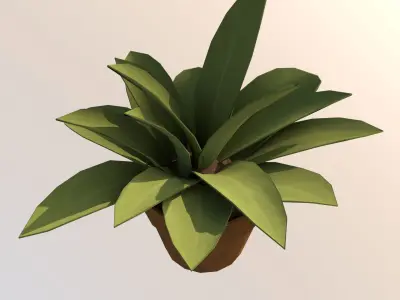 Small potted plants Free low-poly 3D model
