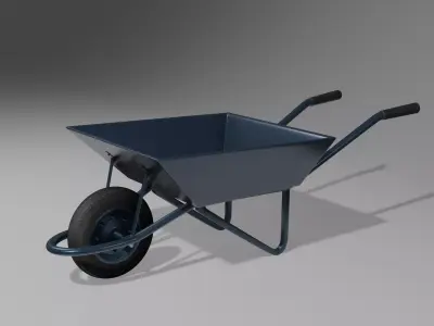 Wheelbarrow Pushcart Free low-poly 3D model