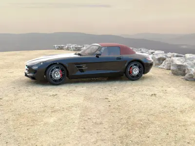 Mercedes benz sls AMG 2012 Low-poly 3D model
