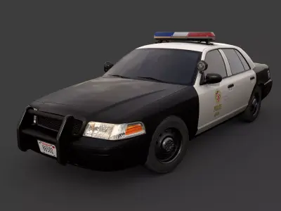 Los Angeles Police Car Low-poly 3D model