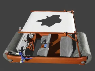 Fred Flintstones Cartoon Car Low-poly 3D model