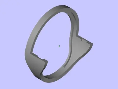 Womens Two piece solitaire ring 3D print model