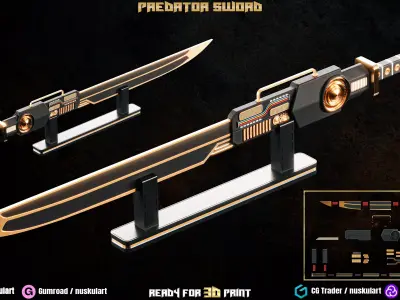Predator Sword - Luxury Cosplay - REAL SIZE - 3D Printing  3D print model