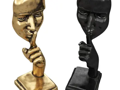 Silence gesture figurine 3D model