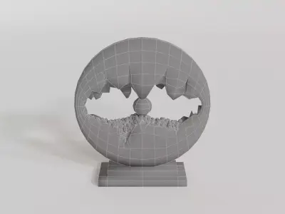 Interior decoration circular art sculpture Low-poly 3D model