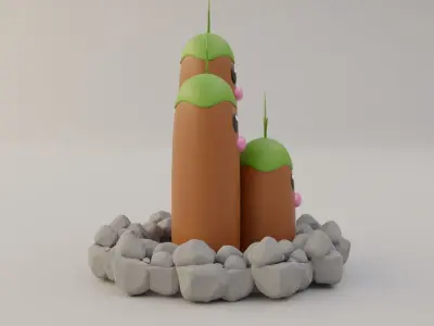 Diglett pokemon 3D model for 3D print 3D print model