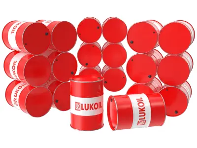 Set of Rosneft Lukoil Gazprom Total 3D model