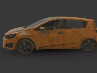 Abandoned Car - Chevrolet Aveo Low-poly 3D model