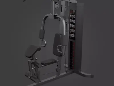 Multi-functional home gym station-Exercise Equipment-07 Low-poly 3D model