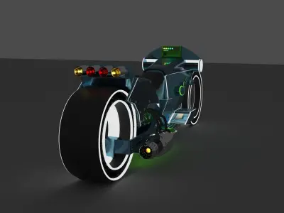 motorbike futuristic motorcycle 3D model