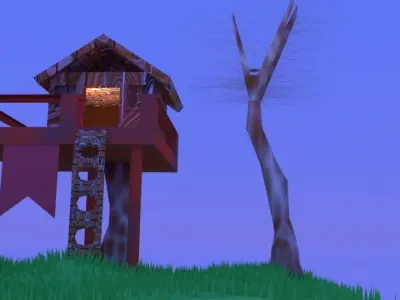 house tree Free low-poly 3D model