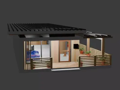 MODERN HOME  Low-poly 3D model