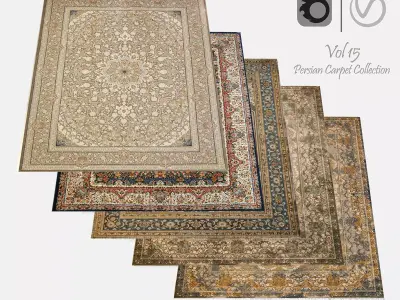 Persian Carpet Collection-vol15-4k texture Low-poly 3D model