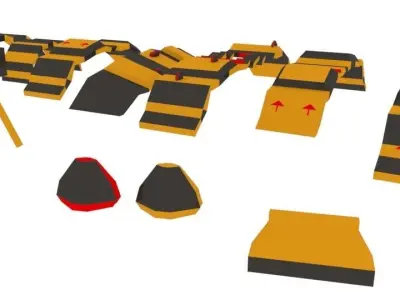 Stunt Car Tracks Low Poly Low-poly 3D model