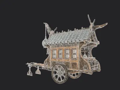 Japanese Ramen-Food Cart PBR Low-Poly Low-poly 3D model