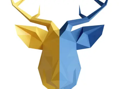 Ukraine  smoll  deer paper head 3D model