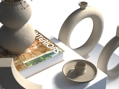 Nordic Abstract Vases collection 01 3D model