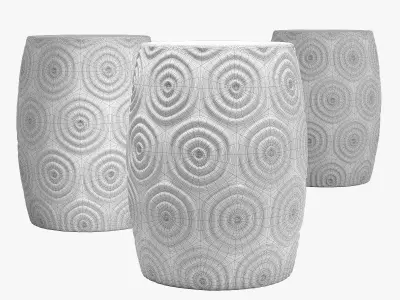 World menagerie dora ceramic garden stool 3D model