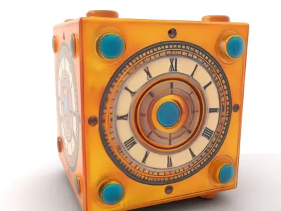 Antique Brass Clockwork Cube model pack Low-poly 3D model