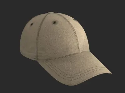 Tactical Denim Baseball Cap 4 colors Low-poly 3D model