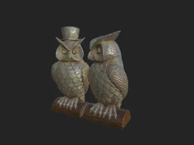 Owl Statue 3D Model 3D model