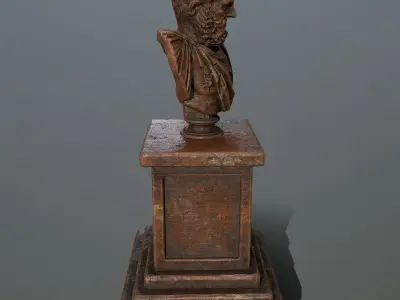 hercules bust of roman man Low-poly 3D model